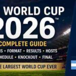FIFA World Cup 2026 Complete Guide featuring the trophy, stadium, host countries, teams, format and tournament overview